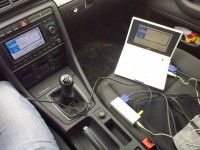 Car-PC Testaufbau mit EeePC und VGA-Konverter